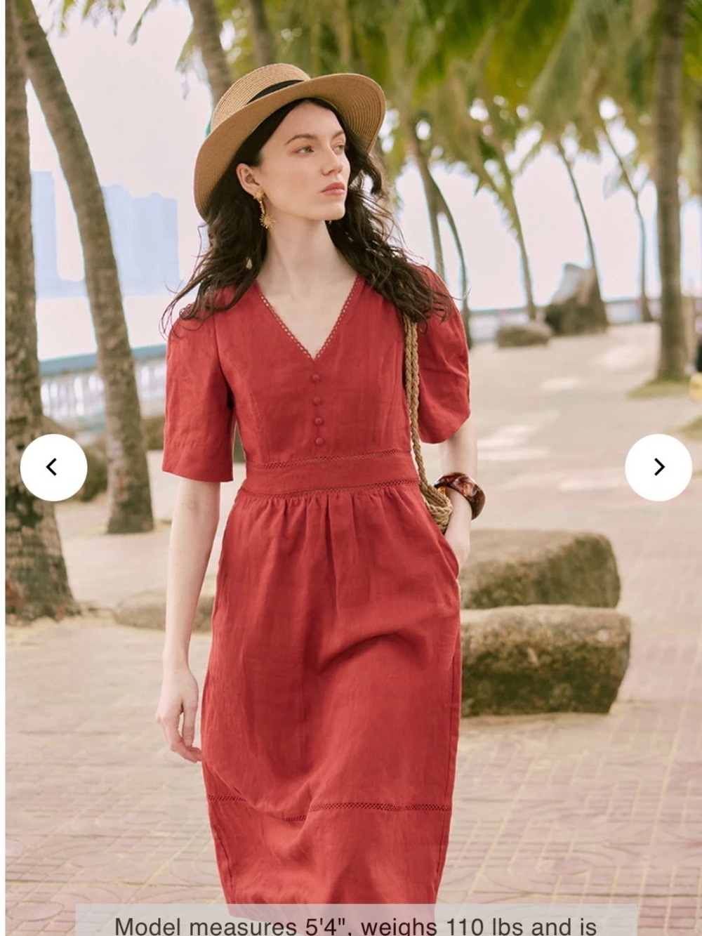 Petite Studio Burnt Orange V-Neck Midi Dress